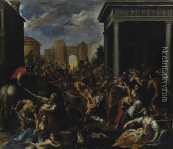 La Strage Degli Innocenti Oil Painting - Domenico Fiasella