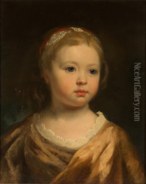 Head Of A Young Girl Oil Painting - Jean-Antoine Watteau