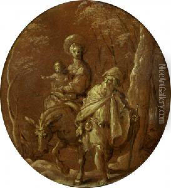 Heilige Familie Auf Der Flucht Nach Agypten. Oil Painting - Polidoro Da Caravaggio (Caldara)