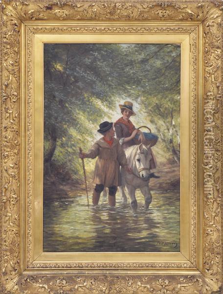 Crossing The Stream Oil Painting - Phillip Richard Morris