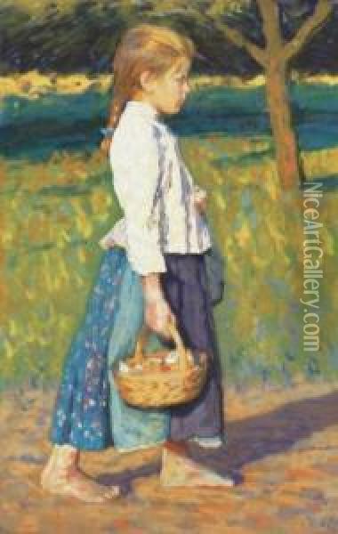 Little Girl Oil Painting - Hugo Poll