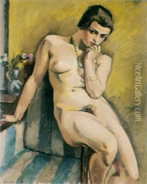 Weiblicher Akt In Interieur Oil Painting - Maurice Asselin
