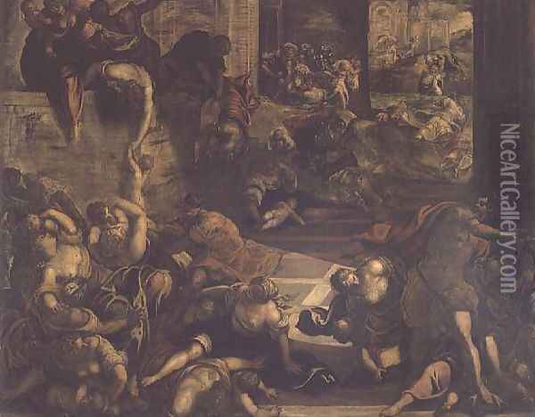 The Massacre of the Innocents Oil Painting - Domenico Tintoretto
