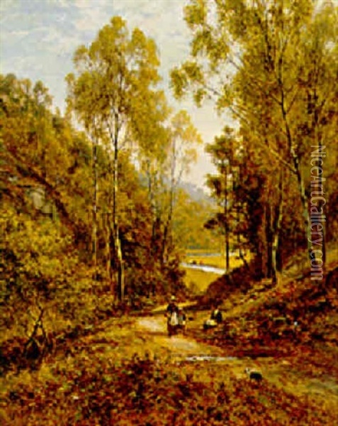 The Path To The Valley Oil Painting - Alfred Augustus Glendening Sr.