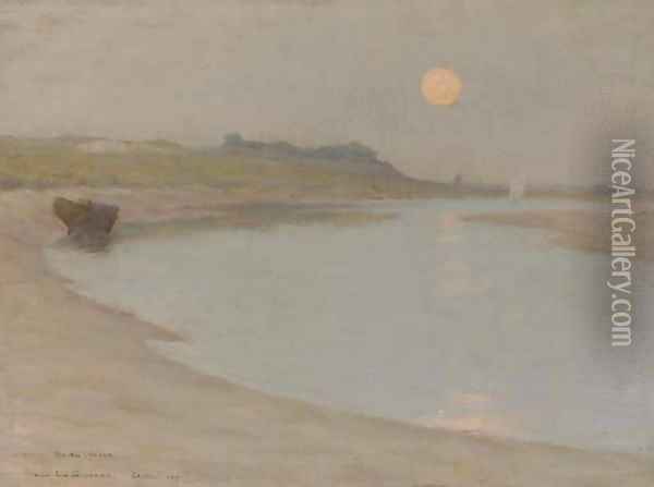 Clair de lune, Etaples Oil Painting - Henri Eugene Augustin Le Sidaner