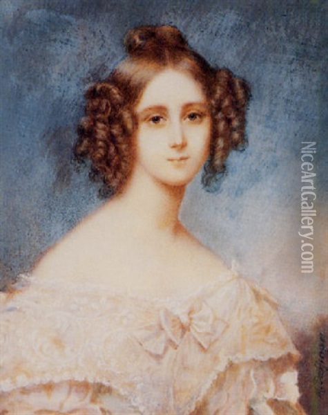 Portrait De La Comtesse Bethusy Oil Painting - Moritz Michael Daffinger