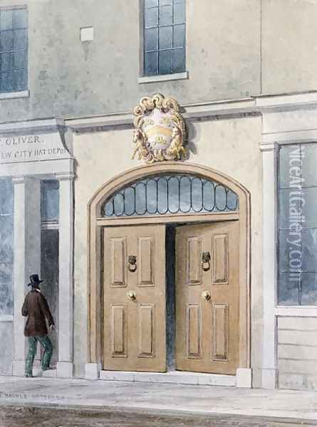 The Entrance to Coachmakers Hall, 1854 Oil Painting - Thomas Hosmer Shepherd