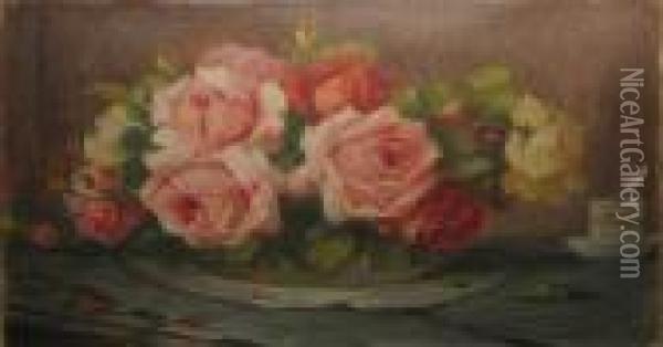 Roses Oil Painting - Edward Antoon Portielje