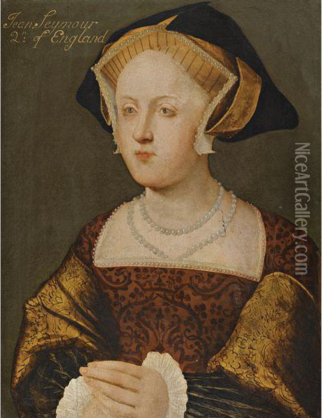 Portrait Of Lady Jane Seymour (1508-1537), Wife Of Henry Viii Oil Painting - Hans Holbein the Younger