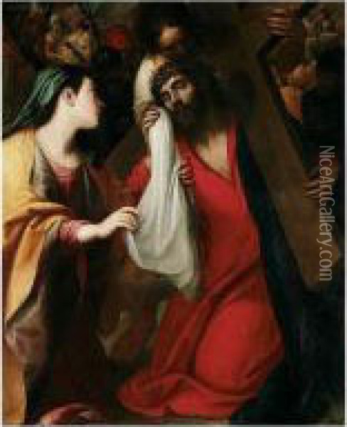Christ Met By Saint Veronica On The Road To Calvary Oil Painting - Pietro Sorri