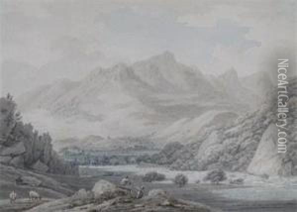 View In Borrowdale Oil Painting - Thomas Sunderland