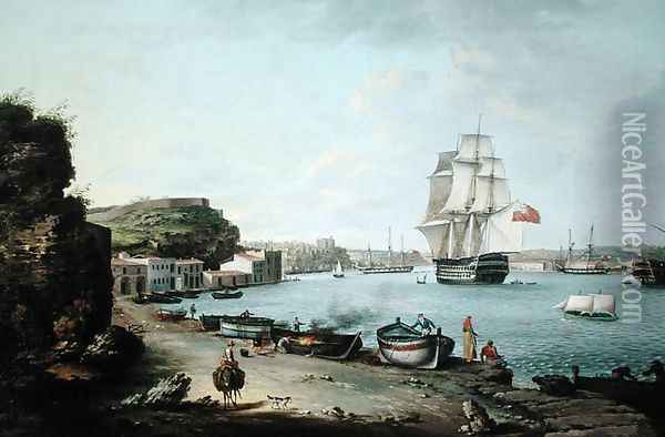 Harbour Port of Mahon, Minorca Oil Painting - Anton Schantz