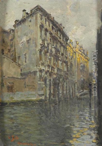 Venezianische Kanalpartie In Der Morgensonne Oil Painting - Soto
