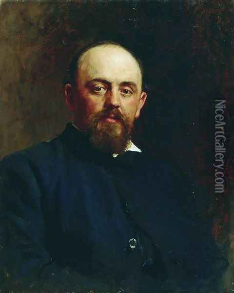 Portrait of railroad tycoon and patron of the arts Savva Ivanovich Mamontov 2 Oil Painting - Ilya Efimovich Efimovich Repin