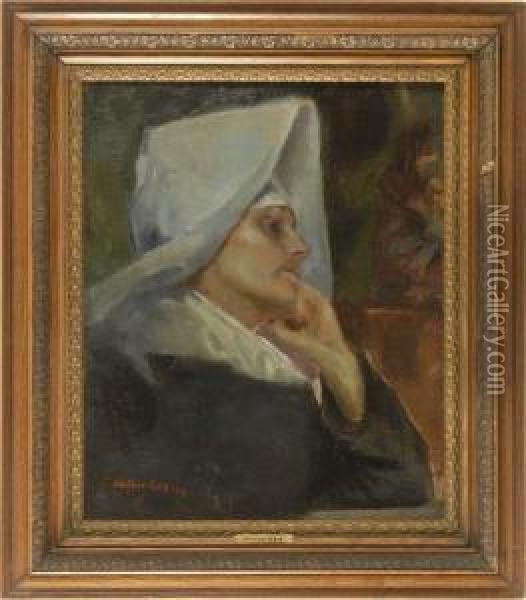 Portrait Of A Nun Oil Painting - Walter Gay