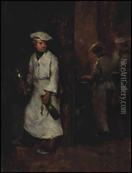 L'office Oil Painting - Theodule Augustine Ribot