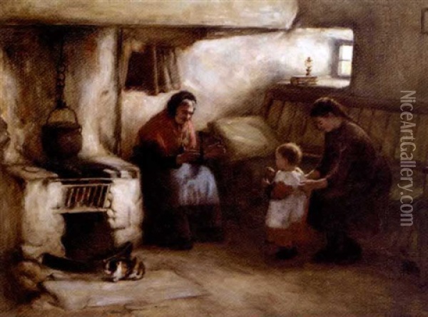 Her Favourite Granddaughter Oil Painting - Henry John Dobson
