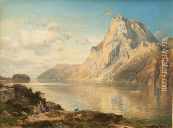Lake Mondsee Oil Painting - Anton Hansch