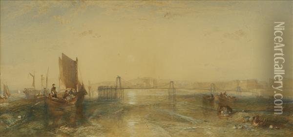 Brighton From The Sea Oil Painting - Joseph Mallord William Turner