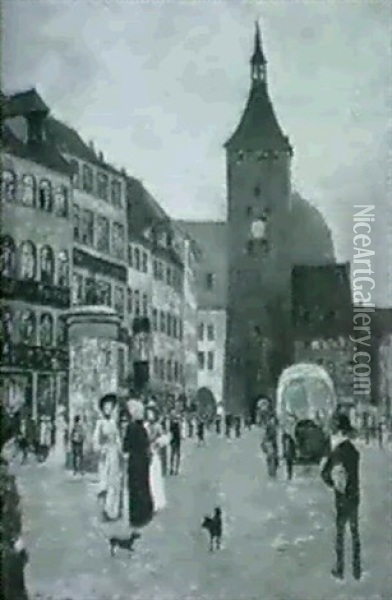 Alt-nurnberger Strassenszene Oil Painting - Wilhelm Reuter