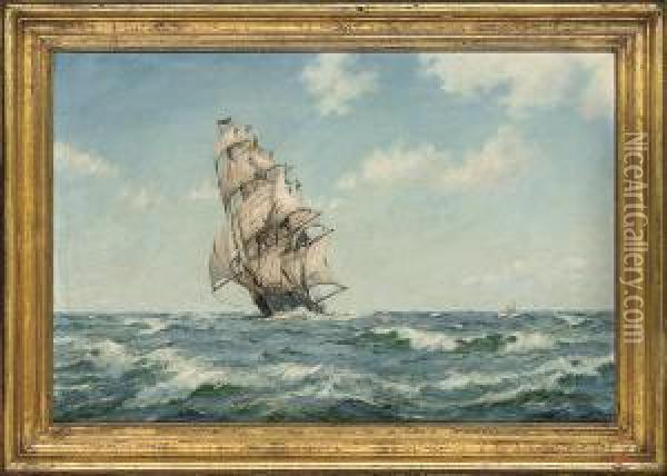 The James Baines In Full Sail Oil Painting - John Coleman Terry