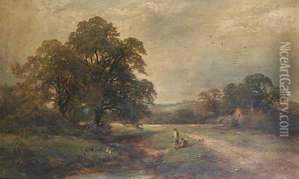 At Twyford, Derbyshire Oil Painting - George Turner