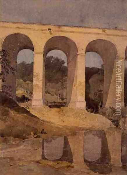 Chirk Aqueduct, 1806-7 Oil Painting - John Sell Cotman