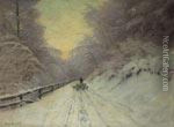 ''winter Sunrise'' Oil Painting - Lowell Birge Harrison
