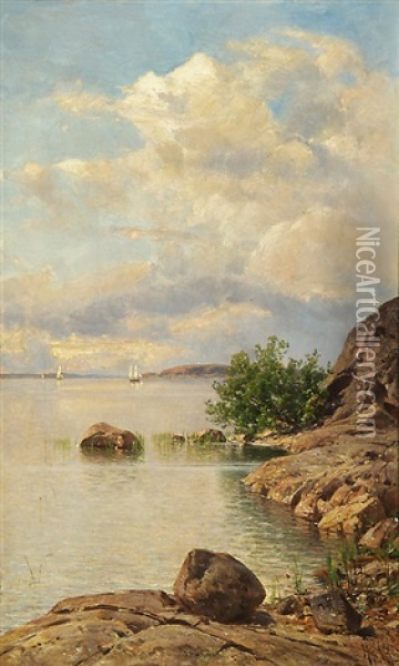 Archipelago Oil Painting - Magnus Hjalmar Munsterhjelm