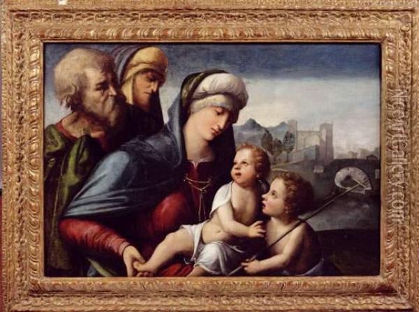 La Sainte Famille Oil Painting - Francesco Rizzo Da Santa Croce