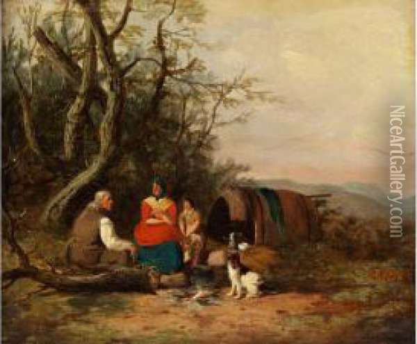 Bauernfamilie Mit Hundchen Oil Painting - Adam Pynacker