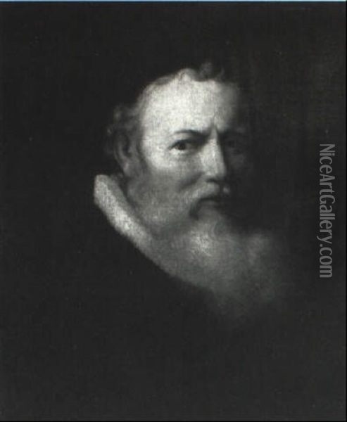 Portrait Of A Bearded Man In Black Oil Painting - Ferdinand Bol