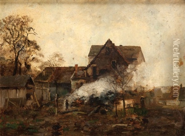 Jesien W Miasteczku Oil Painting - Maximilian Gierymski
