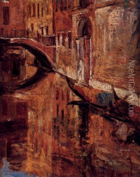 Venecia Oil Painting - Leonardo Bazzaro