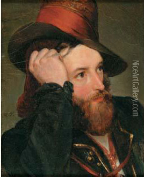Portrait De Bandit Napolitain Oil Painting - Horace Vernet