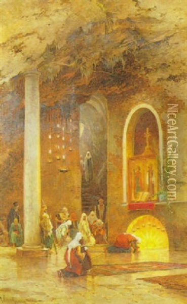 The Church Of The Nativity, Bethlehem Oil Painting - Hermann David Salomon Corrodi