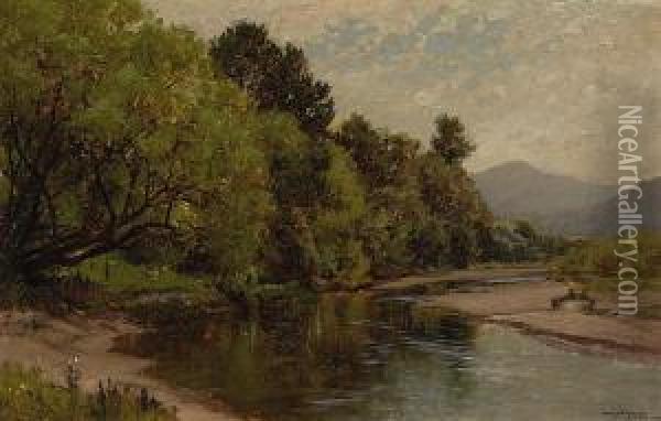 Pajaro River, California Oil Painting - Raymond Dabb Yelland