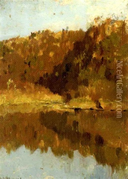 Golden Autumn Oil Painting - Isaak Levitan
