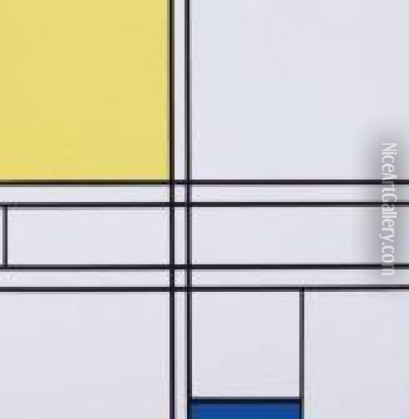 Composition Jaune Et Bleu Oil Painting - Piet Mondrian