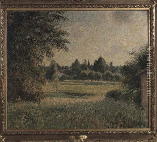 Vue De Bazincourt Oil Painting - Camille Pissarro