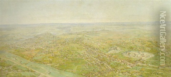 Vue Panoramique Oil Painting - Theodor-Josef-Hubert Hoffbauer