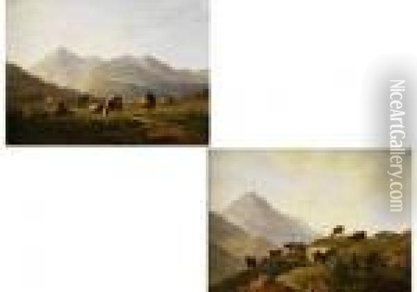 Voralpenlandschaft Bei Mittenwald
 Voralpenlandschaft Mit Murnauer Moos Oil Painting - Max Joseph Wagenbauer