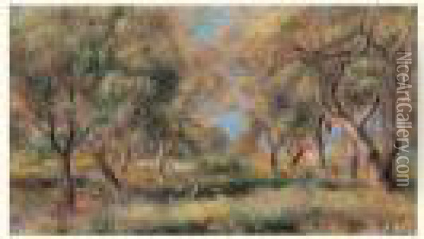 Date De L'annee Suivante, 1909, 
Le Tableau Les Oliviers De Cagnes, Se Rapporte A Ces Oeuvres Executees Oil Painting - Pierre Auguste Renoir