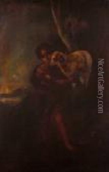 The Infant St John With The Lamb Oil Painting - Bartolome Esteban Murillo