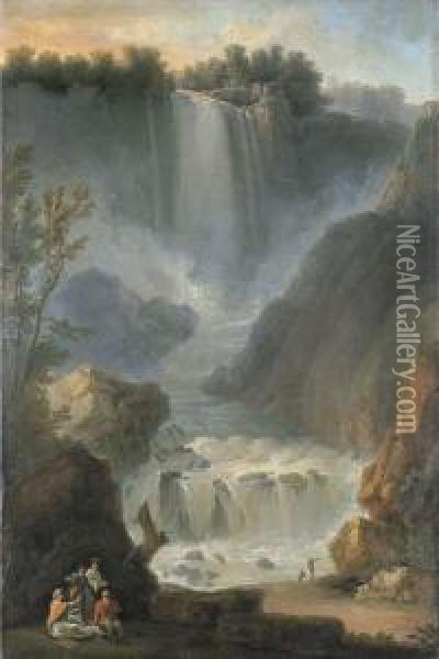 The Marmore Waterfall, Terni Oil Painting - Michael Wutky