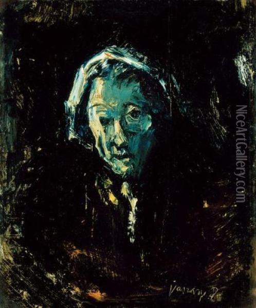 Old Woman Oil Painting - Janos Vaszary