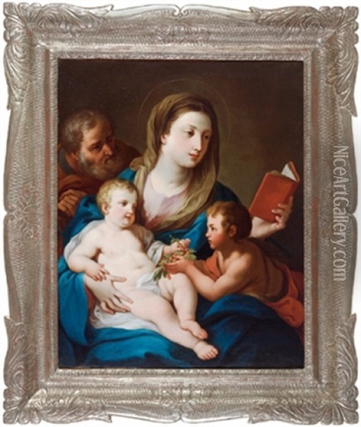 Die Heilige Familie Mit Dem Johannesknaben, Sacra Famiglia Con San Giovannino Oil Painting - Sebastiano Conca