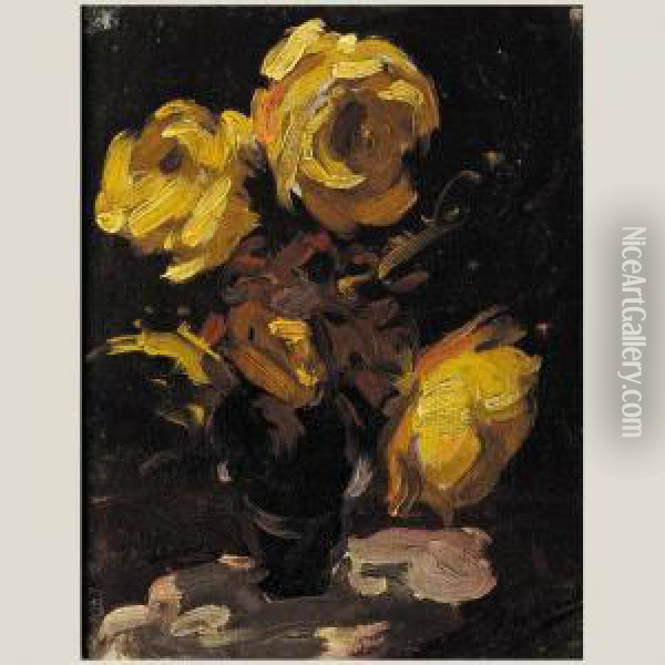 Flores Oil Painting - Francisco Gimeno