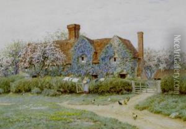 Buckinghamshire House At Penstreet Oil Painting - Helen Mary Elizabeth Allingham