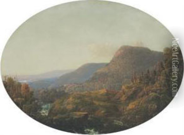 ''sunrise In The Adirondacks'' Oil Painting - William Louis Sonntag